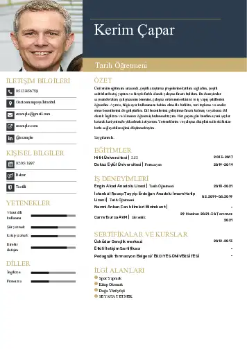 Tarih Öğretmeni Cv Örnekleri cv indir